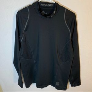Nike Pro Black Hyperwarm Fitted Long Sleeve Top L